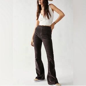 We The Free Jayde Charcoal Corduroy Flare Jeans